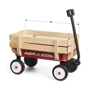 radio flyer my 1st steel & wood wagon, 19" long toy wagon for kids 1.5+, red