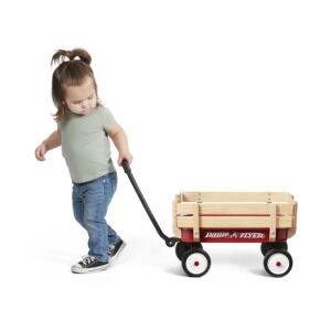 Radio Flyer My 1st Steel & Wood Wagon, 19" Long Toy Wagon for Kids 1.5+, Red