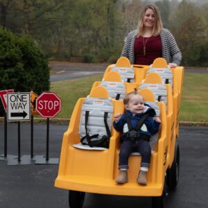 Angeles 6-Passenger Bye-Bye Buggy, Daycare Multi-Passenger Stroller With Never-Flat "Fat Tire", Yellow