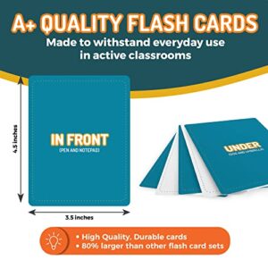 Preposition Flash Cards | 7 Total Prepositions 49 Picture Cards for Speech Therapy - for Teachers, Parents, ESL Teaching Materials and Speech Therapy Materials with 5 Sequencing Learning Games