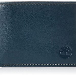 Timberland Men's Blix Slimfold Leather Wallet, Navy, One Size