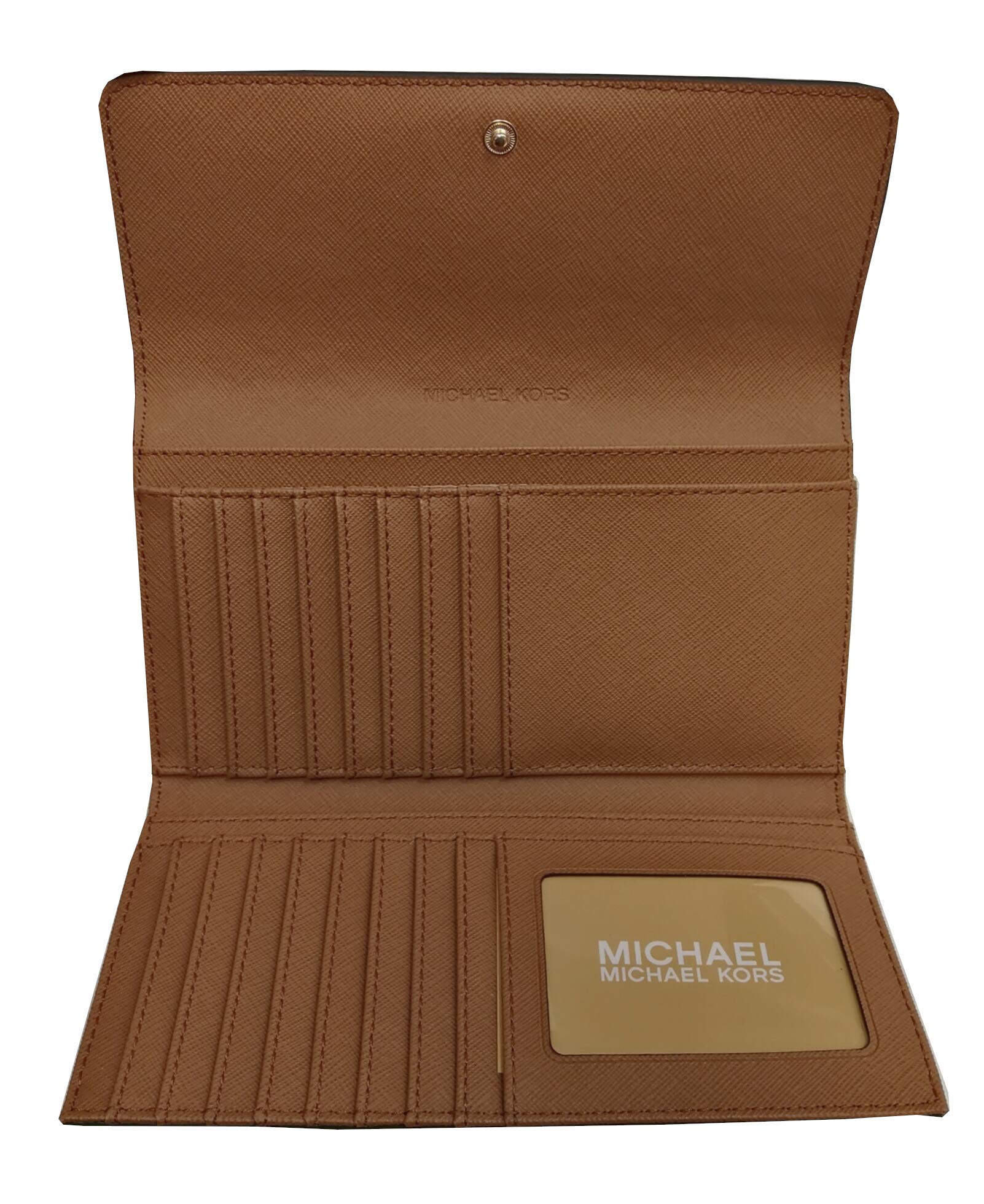 Michael Kors Jet Set Travel Large Trifold Leather Wallet (Brown 2018)