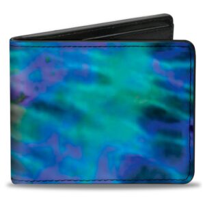 buckle-down mens buckle-down pu bifold - tie dye green/blue/purple bi fold wallet, multicolor, 4.0 x 3.5 us