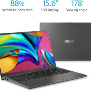 ASUS VivoBook 15 15.6 Inch Portable Laptop Computer, FHD AMD Ryzen 3 3200U, 8GB DDR4 RAM, 256GB SSD, AMD Radeon Vega 3, Windows 10 Home, Laptops for Student, WiFi, Bluetooth, Backlit, Grey (Renewed)