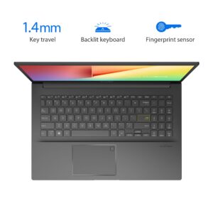 ASUS VivoBook 15 S513 Thin and Light Laptop, 15.6” FHD Display, AMD Ryzen 5 5500U Processor, Radeon graphics, 8GB DDR4 RAM, 512GB PCIe SSD, Fingerprint, Windows 10 Home, Indie Black, S513UA-DS51