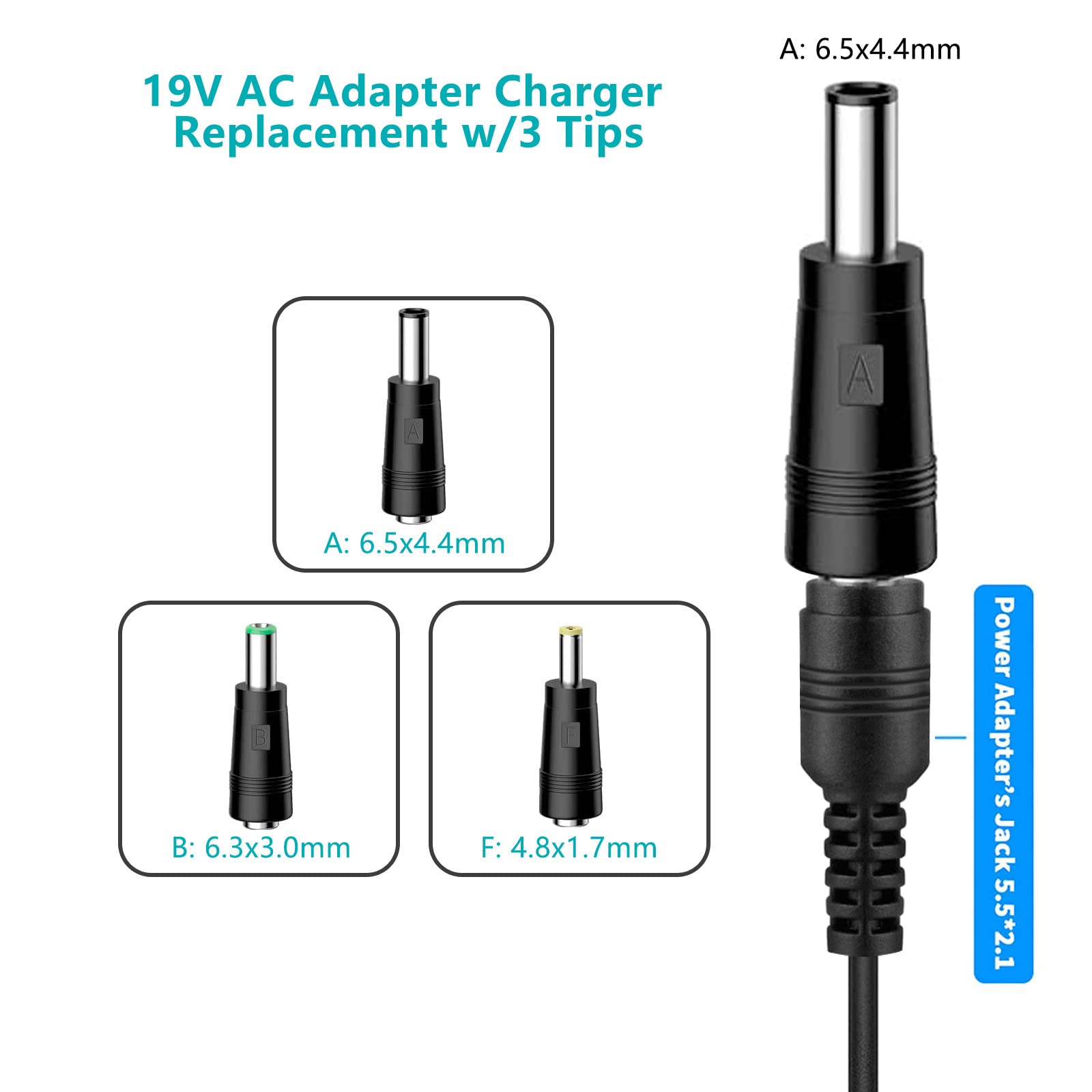 19V AC DC Adapter for Harman Kardon Charger Onyx Studio 8 7 6 5 4 3 2 1 Wireless Bluetooth Speaker Replacement Harmon Kardon Charger 19V AC Power Cord Supply