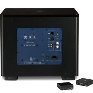 REL Acoustics HT/1510 Predator Subwoofer, HT-Air Wireless Compatible, Black Vinyl