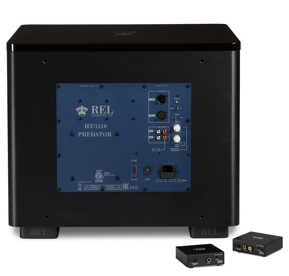 REL Acoustics HT/1510 Predator Subwoofer, HT-Air Wireless Compatible, Black Vinyl