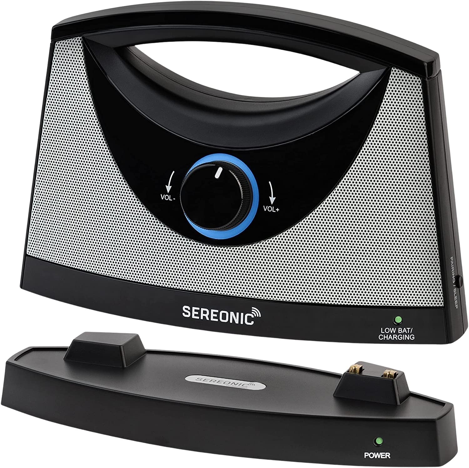 Sereonic Wireless TV Listening Speaker | TV-SB Portable Soundbox | Optical & Analog Connectivity | Extra Power Adapter | Diglo Microfiber Cloth