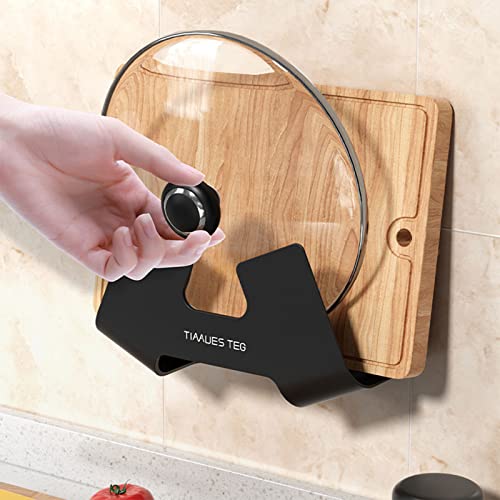 Shinycome Wall Mounted Pot Lid Holder Pan Pot Pan Cover Stand Multifunction Cutting Board Holder Storage Organizer Punch-free Cutting Board Holder For Countertop