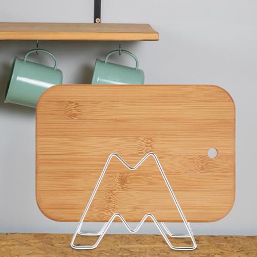 Yardwe 1 Set Cutting Boards Pot Holders Cabinets Pot Rack Cutting Board Holder Stand Corner Cabinet Organizer Cutting Board Holder for Cabinet Barbecue Stainless Steel Storage Rack