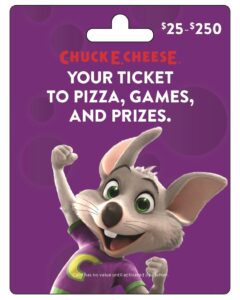 chuck e. cheese gift card - $50