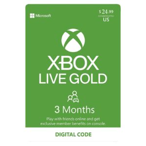 3 Months Xbox Live Gold Membership Card, Xbox Live Gold Digital Code