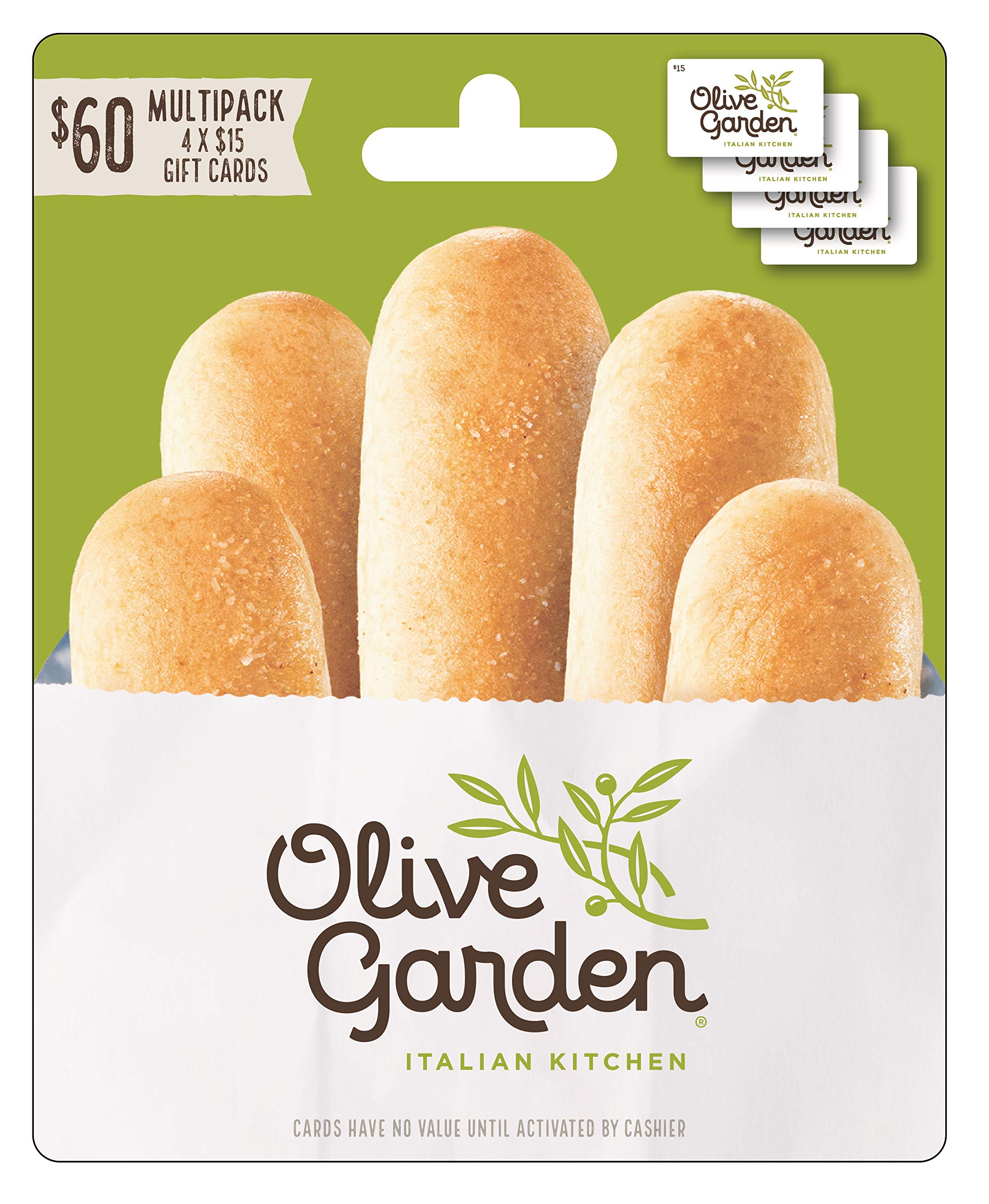 Olive Garden Gift Card - $15, 4 Count (Pack of 1)