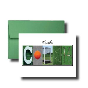 personalized field hockey coach thank you card, 5"x 7" flat card, greeting cards