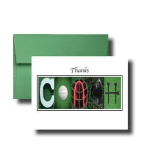 personalized golf coach thank you card, 5"x 7" flat card, greeting cards