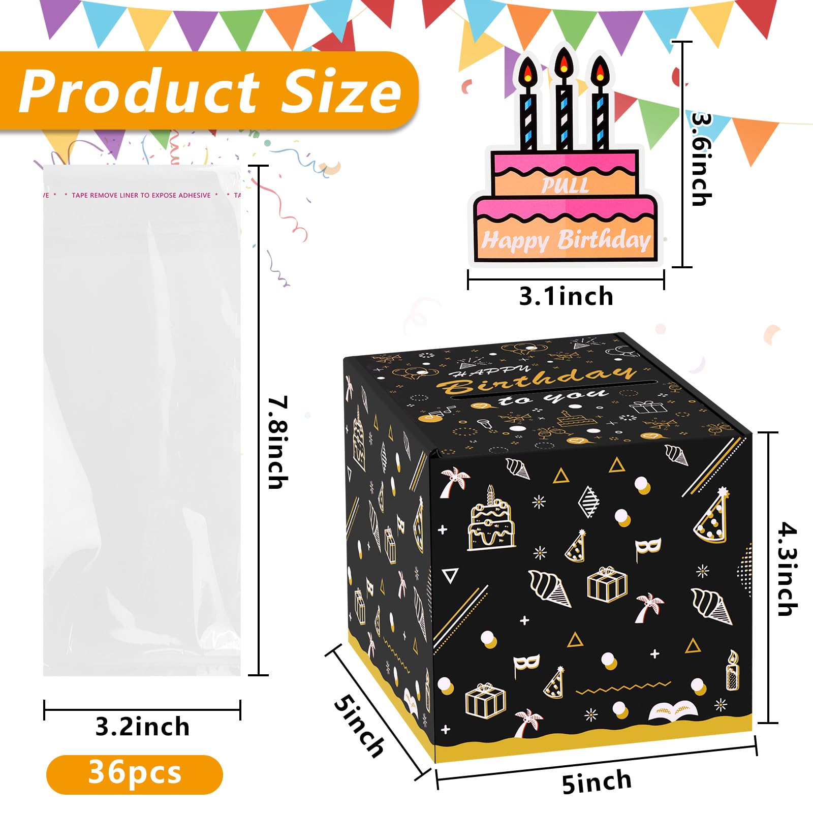 Birthday Money Box for Cash Gift Pull, Funny Money Gift Boxes for Cash, Pull Money Box Happy Birthday Surprise Set, Birthday Gifts for Women Men Best Friend Girlfriend Wife Sister