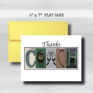 Personalized Cross Country Coach Thank You Card, 5"x 7" FLAT CARD, Greeting Cards