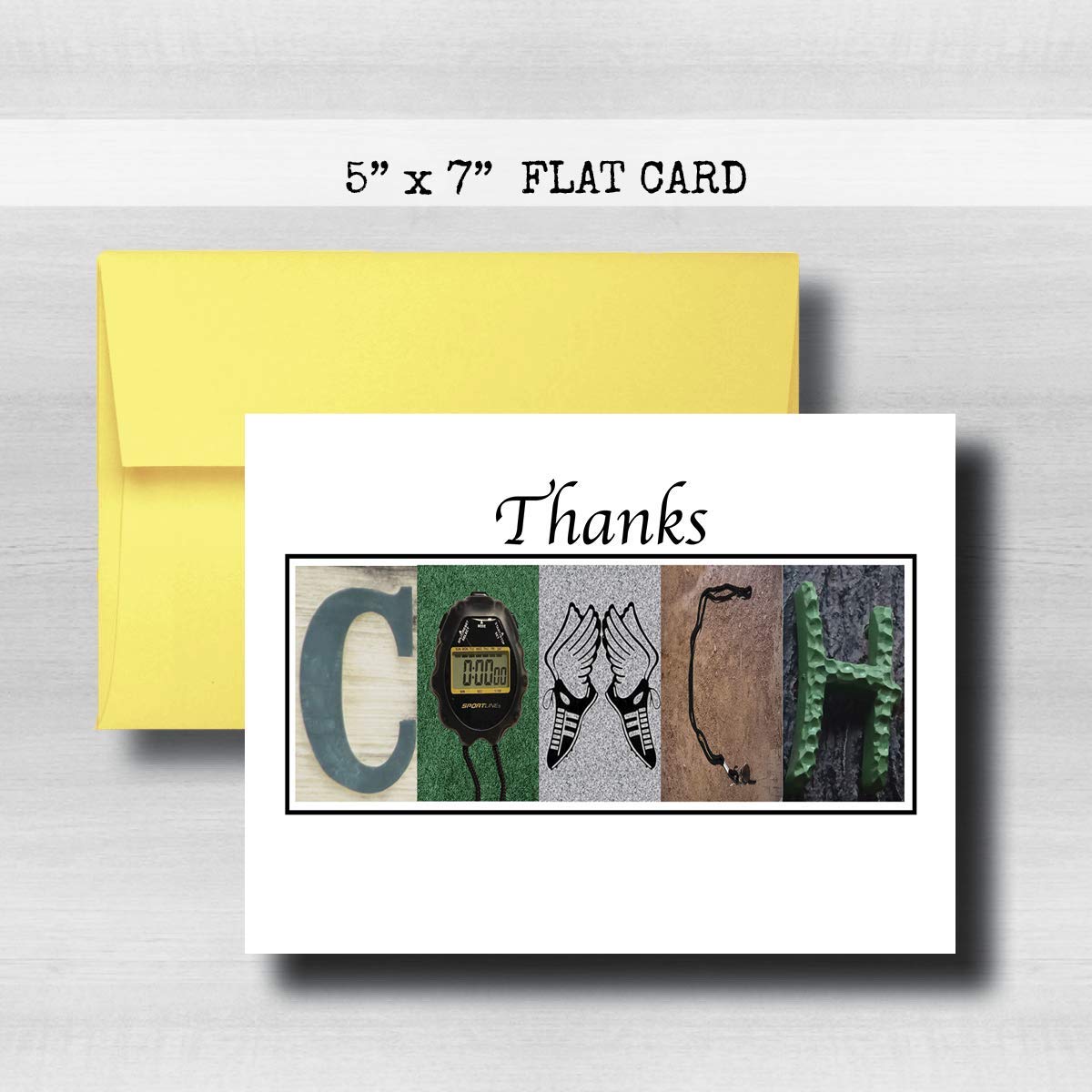 Personalized Cross Country Coach Thank You Card, 5"x 7" FLAT CARD, Greeting Cards