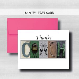 Personalized Cross Country Coach Thank You Card, 5"x 7" FLAT CARD, Greeting Cards