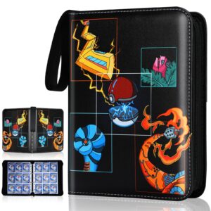 card binder for cards, 9-pocket trading card binder holder with 50 removable sleeves fits 900 cards, card collection binder album, toys gifts for boys girls