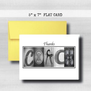 Personalized Weightlifting Coach Thank You Card, 5"x 7" FLAT CARD, Greeting Cards