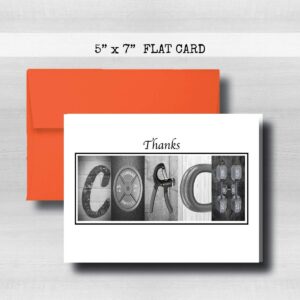 Personalized Weightlifting Coach Thank You Card, 5"x 7" FLAT CARD, Greeting Cards