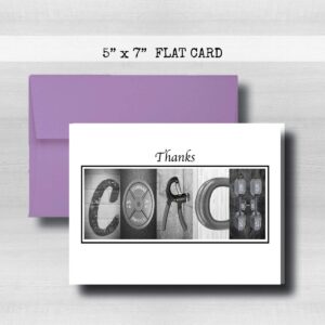 Personalized Weightlifting Coach Thank You Card, 5"x 7" FLAT CARD, Greeting Cards