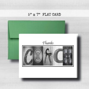 Personalized Weightlifting Coach Thank You Card, 5"x 7" FLAT CARD, Greeting Cards