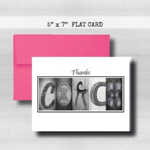 Personalized Weightlifting Coach Thank You Card, 5"x 7" FLAT CARD, Greeting Cards