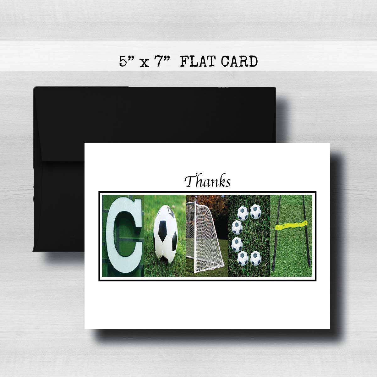 Personalized Soccer Coach Thank You Card, 5"x 7" FLAT CARD, Greeting Cards, Letter Art