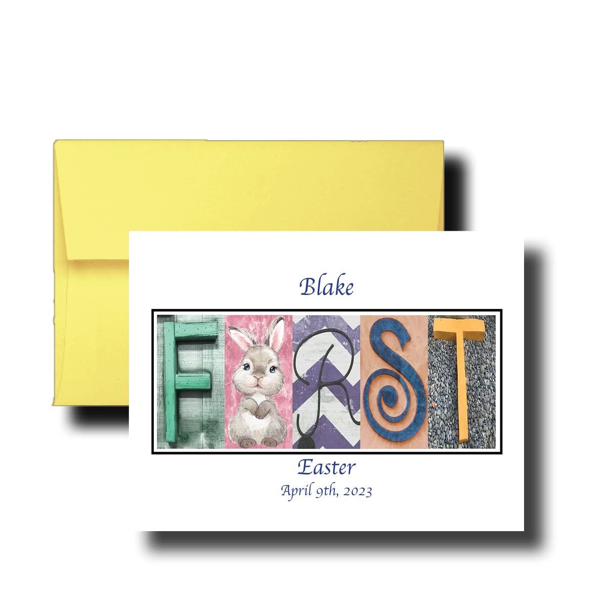 Personalised 1st Easter Card, FLAT CARD, Baby's 1st Easter Card, Grandson, 2021, FLAT CARD