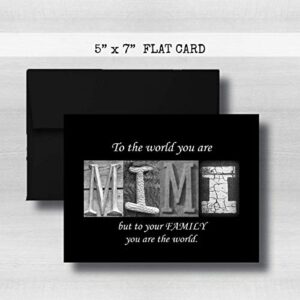 Mimi Card, 5" x 7" FLAT CARD Mother's Day Cards, To the world you are MIMI but to your family you are the world, Godmother