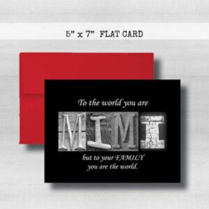 Mimi Card, 5" x 7" FLAT CARD Mother's Day Cards, To the world you are MIMI but to your family you are the world, Godmother