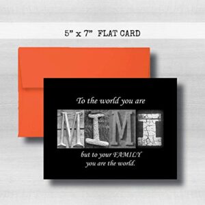 Mimi Card, 5" x 7" FLAT CARD Mother's Day Cards, To the world you are MIMI but to your family you are the world, Godmother