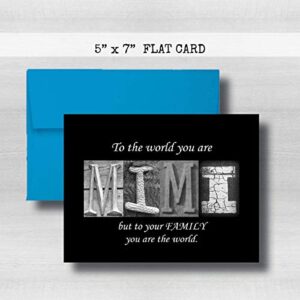 Mimi Card, 5" x 7" FLAT CARD Mother's Day Cards, To the world you are MIMI but to your family you are the world, Godmother