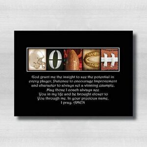 Football Coaches Prayer Gift, Football Gift for Coach, 8x10 PRINT on PHOTO PAPER