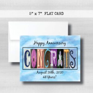 Congrats Wedding, Wedding Engagement Couple Gift, Floral Letter Art,Personalized Anniversary Card