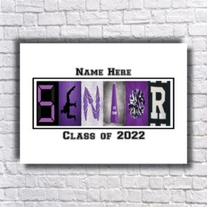 Personalized Senior night Cheer Gift, Team Gifts, Class of 2021, Party Decor, 8x10 or 11x14 printed on matte photo paper