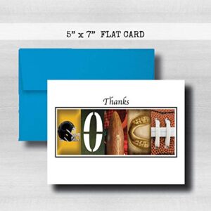 Personalized Football Coach Thank You Card, 5"x 7" Flat Card, Greeting Cards