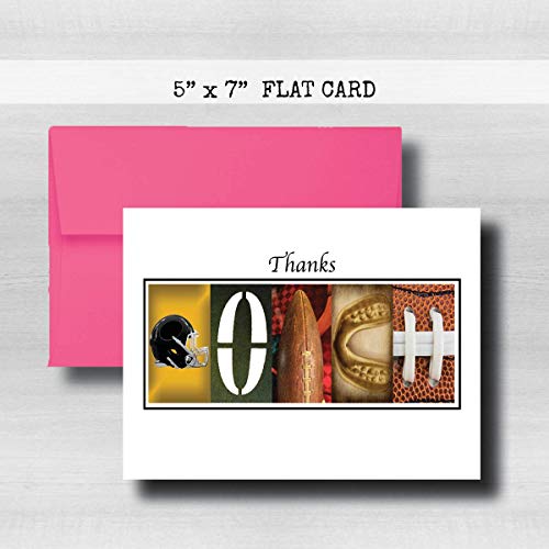 Personalized Football Coach Thank You Card, 5"x 7" Flat Card, Greeting Cards