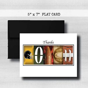 Personalized Football Coach Thank You Card, 5"x 7" Flat Card, Greeting Cards