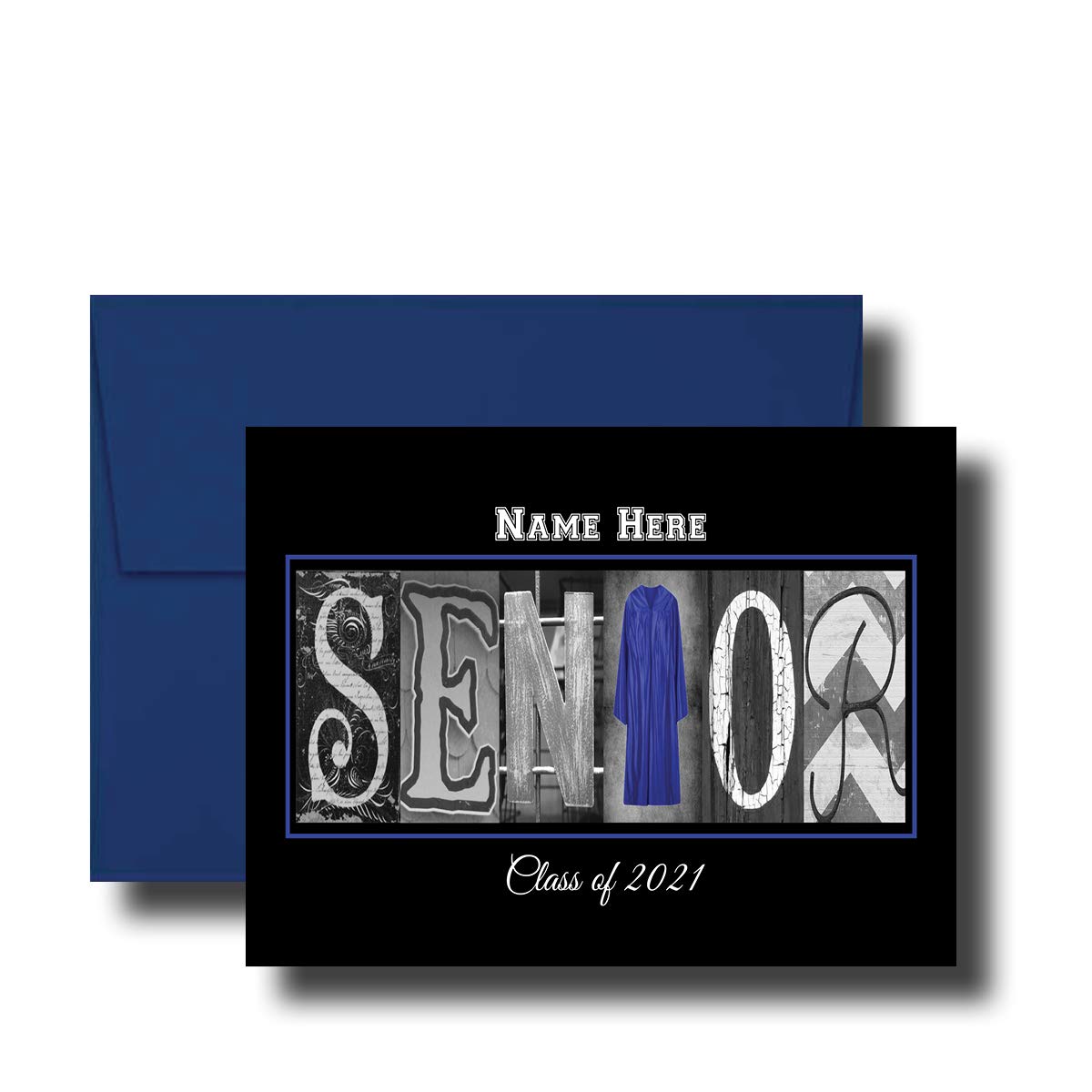 Personalized Senior Graduation Cards, Congratulations, 5" x 7" FLAT CARD, Class of 2021