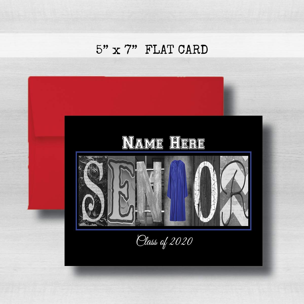 Personalized Senior Graduation Cards, Congratulations, 5" x 7" FLAT CARD, Class of 2021