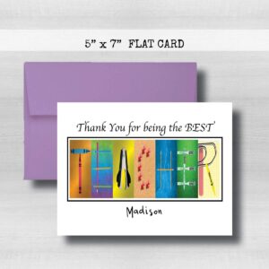 Teacher Appreciation Card, 5" x 7" FLAT CARD, Personalized with child's name