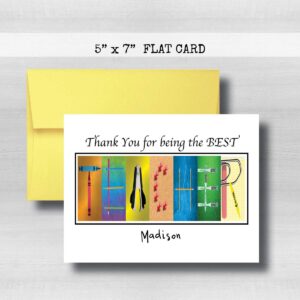 Teacher Appreciation Card, 5" x 7" FLAT CARD, Personalized with child's name