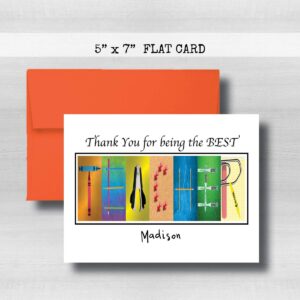 Teacher Appreciation Card, 5" x 7" FLAT CARD, Personalized with child's name