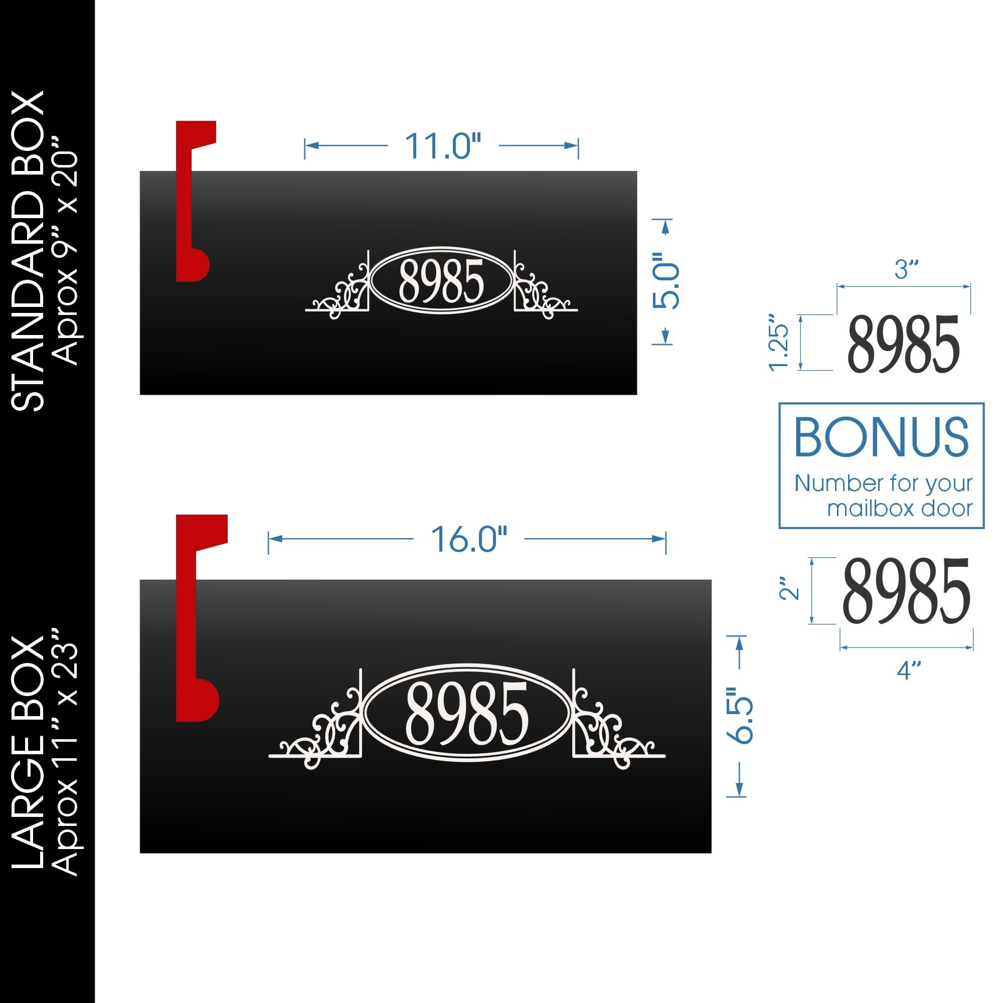 Personalized Mailbox Numbers - Street Address Vinyl Decal - Custom Decorative Numbering Street Name House Number Gift E-004g - Back40Life