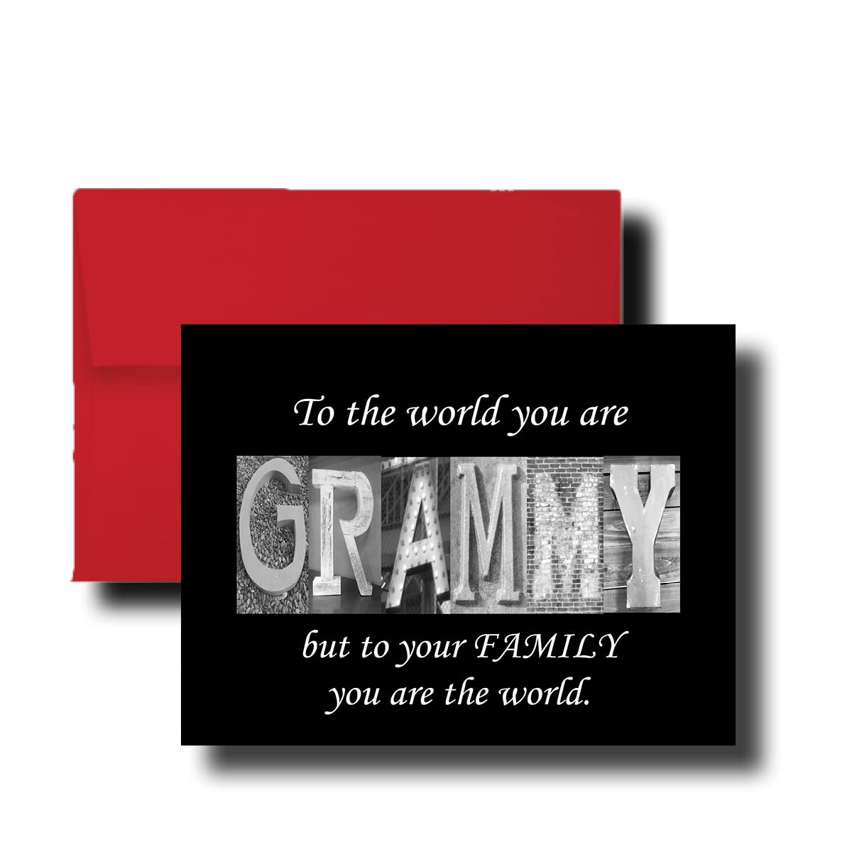 Grammy Card, 5" x 7" FLAT CARD Mother's Day Cards, To the world you are GRAMMY but to your family you are the world, Godmother