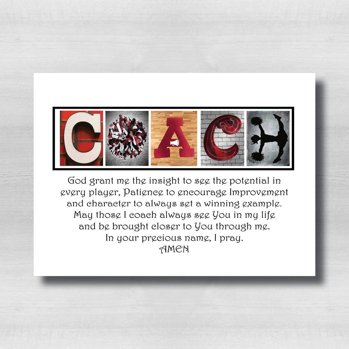 Cheerleading Coaches Prayer, Cheer Coach, Religious Gift, 8x10 print PRINTED on PHOTO paper